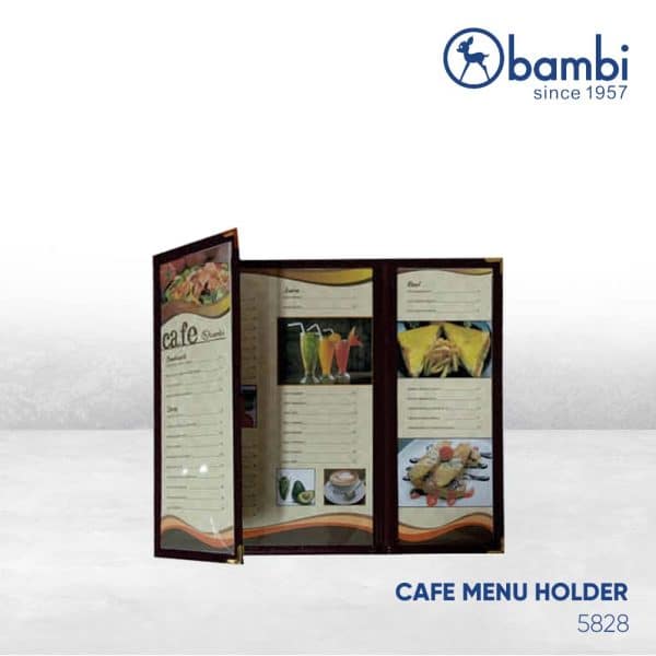 Bambi Cafe Menu Holder Lipat 3 - 5828