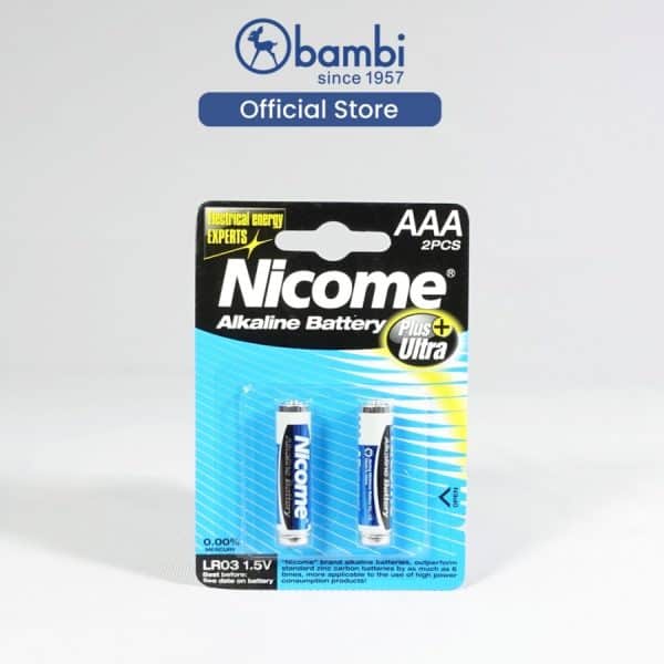 Baterai NICOME Alkaline Battery LR03 AAA Size BLISTER 2 pcs - 2150010