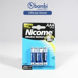 Baterai NICOME Alkaline Battery LR03- AAA Size BLISTER (4 pcs) - 2150011