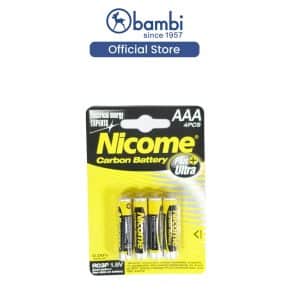 Baterai NICOME CARBON Battery R03P AAA Size BLISTER (4 pcs) - 2150021