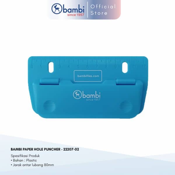 Bambi Paper Hole Puncher / Bambi Pembolong Kertas - 22207 - Light Blue