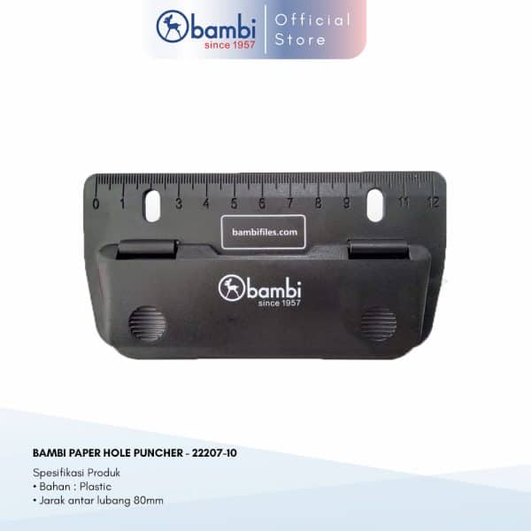 Bambi Paper Hole Puncher / Bambi Pembolong Kertas - 22207 - Black