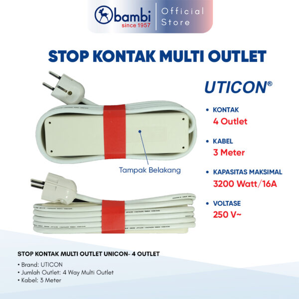 STOP KONTAK MULTI OUTLET UNICON- 4 OUTLET A