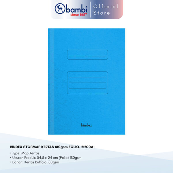 BINDEX STOP MAP KERTAS 180gsm FOLIO- 21200A1 C Blue Benhur