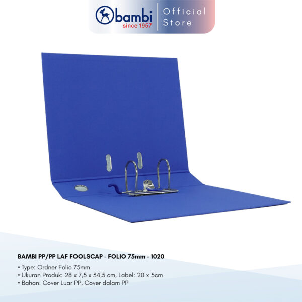 Ordner Bambi Lever Arch File Folio Bahan PP 75mm - 1020