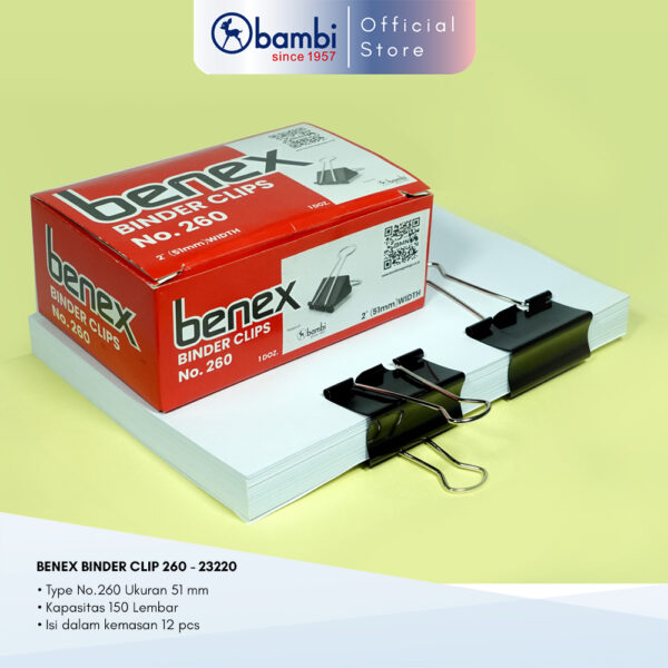 Benex Binder Clip / Klip Penjepit Kertas 15mm 19mm 25mm 32mm 41mm 51mm